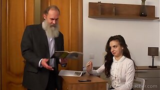 Tricky Old Teacher - Old teacher with her magnificent natural boobs Milana Witchs